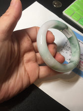 Load image into Gallery viewer, 56.7mm certified 100% natural type A sunny green/white jadeite jade bangle BK71-5217