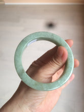 Load image into Gallery viewer, 59.5mm certified type A 100% Natural light green/gray chubby square style Jadeite Jade bangle AZ38-1505