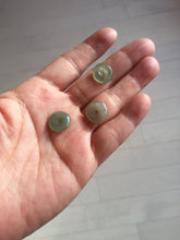 Load image into Gallery viewer, 12.5-13mm Type A 100% Natural icy watery green purple white yellow Jadeite Safety Guardian Button donuts pendant PF2