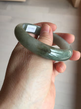 Load image into Gallery viewer, 55.8mm Certified 100% natural Type A oily dark green/gray/black jadeite jade bangle BN32-8086