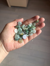 Load image into Gallery viewer, 12.5-13mm Type A 100% Natural icy watery green purple white yellow Jadeite Safety Guardian Button donuts pendant PF2