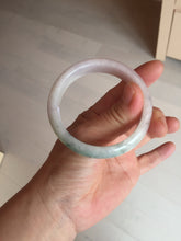 Load image into Gallery viewer, 52.8mm Certified Type A 100% Natural dark green/white/purple Jadeite Jade bangle BL83-4052