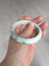 Load image into Gallery viewer, 54.5mm Certified 100% natural Type A sunny green/white jadeite jade bangle BM31-0361