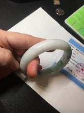 Load image into Gallery viewer, 56.7mm certified 100% natural type A sunny green/white jadeite jade bangle BK71-5217