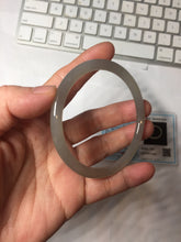 Load image into Gallery viewer, 58.5mm Certified 100% Natural Icy Watery Gray Very Light Smoky Purple (烟紫) round cut Nephrite Bangle HN228-9110