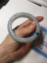 Load image into Gallery viewer, 56.3mm certified 100% natural type A icy watery white light green chubby jadeite jade bangle AH97-0549
