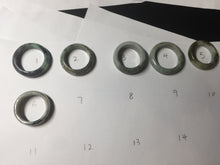 Load image into Gallery viewer, Size 7 3/4-13 100% natural type A light green/black/white/brown jadeite band ring group PD197