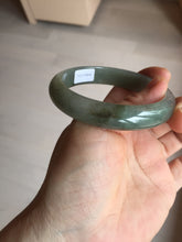 Load image into Gallery viewer, 55.8mm Certified 100% natural Type A oily dark green/gray/black jadeite jade bangle BN32-8086