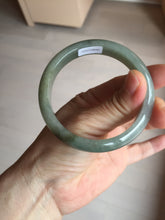 Load image into Gallery viewer, 55.8mm Certified 100% natural Type A oily dark green/gray/black jadeite jade bangle BN32-8086