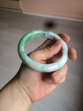 Load image into Gallery viewer, 60.5mm Certified Type A 100% Natural sunny green/white/brown Jadeite Jade bangle A109-5414