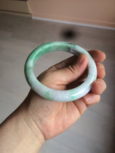 Load image into Gallery viewer, 60.5mm Certified Type A 100% Natural sunny green/white/brown Jadeite Jade bangle A109-5414