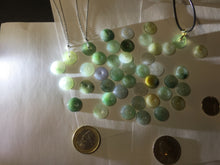 Load image into Gallery viewer, 12.5-13mm Type A 100% Natural icy watery green purple white yellow Jadeite Safety Guardian Button donuts pendant PF2