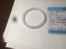 Load image into Gallery viewer, 56.7mm certified 100% natural type A light purple/white slim round cut jadeite jade bangle AE61-0916