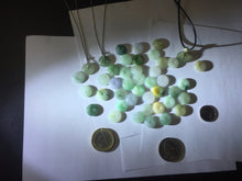Load image into Gallery viewer, 12.5-13mm Type A 100% Natural icy watery green purple white yellow Jadeite Safety Guardian Button donuts pendant PF2