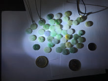 Load image into Gallery viewer, 12.5-13mm Type A 100% Natural icy watery green purple white yellow Jadeite Safety Guardian Button donuts pendant PF2