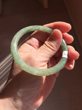 Load image into Gallery viewer, 卖了 57.4mm Certified 100% natural Type A oily dark green/ gray/brown (老油青) slim round cut jadeite jade bangle PB321-0594