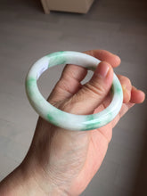 Load image into Gallery viewer, 57mm Certified Type A 100% Natural sunny green/white(白底青) Jadeite Jade bangle AY91-2805