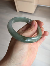 Load image into Gallery viewer, 55.8mm Certified 100% natural Type A oily dark green/gray/black jadeite jade bangle BN32-8086