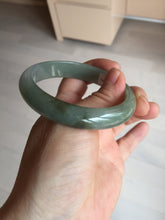Load image into Gallery viewer, 55.8mm Certified 100% natural Type A oily dark green/gray/black jadeite jade bangle BN32-8086