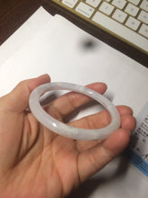 Load image into Gallery viewer, 56.7mm certified 100% natural type A light purple/white slim round cut jadeite jade bangle AE61-0916