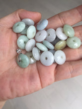 Load image into Gallery viewer, 14mm Type A 100% Natural white light green purple yellow Jadeite Jade abacus bead pendant group BP91 Add-on item