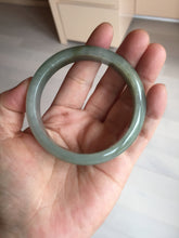 Load image into Gallery viewer, 55.8mm Certified 100% natural Type A oily dark green/gray/black jadeite jade bangle BN32-8086