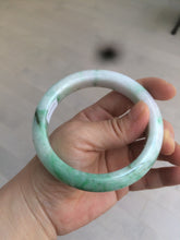 Load image into Gallery viewer, 60.5mm Certified Type A 100% Natural sunny green/white/brown Jadeite Jade bangle A109-5414