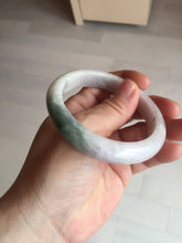 Load image into Gallery viewer, 56.9mm Certified Type A 100% Natural dark green/white/purple Jadeite Jade bangle BL82-4053