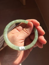 Load image into Gallery viewer, 57.4mm Certified 100% natural Type A oily dark green/ gray/brown (老油青) slim round cut jadeite jade bangle PB320-0596