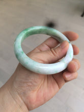 Load image into Gallery viewer, 60.5mm Certified Type A 100% Natural sunny green/white/brown Jadeite Jade bangle A109-5414
