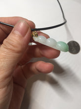 Load image into Gallery viewer, Type A 100% Natural sunny green white(白底青) Three Peas in a Pod(连中三元) Four Seasons Fortune Beans(四季发财豆) jadeite PD4