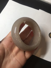 Load image into Gallery viewer, 53mm 100% natural light purple/pale pink/beige with flying snow chubby Quartzite (Shetaicui jade) bangle SY77