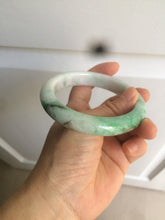Load image into Gallery viewer, 60.5mm Certified Type A 100% Natural sunny green/white/brown Jadeite Jade bangle A109-5414