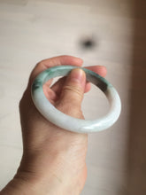 Load image into Gallery viewer, 58.8mm certified 100% Natural green/white with green floating flowers Jadeite Jade bangle AZ37-4365