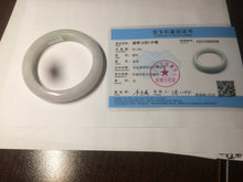 Load image into Gallery viewer, 58.2mm certified type A 100% Natural light green/white/purple jadeite jade bangle AE63-6538