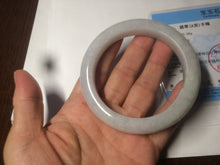 Load image into Gallery viewer, 58.2mm certified type A 100% Natural light green/white/purple jadeite jade bangle AE63-6538