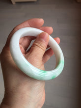 Load image into Gallery viewer, 58mm Certified Type A 100% Natural sunny green/white(白底青) Jadeite Jade bangle AM100-2810