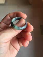 Load image into Gallery viewer, Size 7 3/4-13 100% natural type A light green/black/white/brown jadeite band ring group PD197