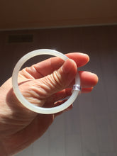 Load image into Gallery viewer, 52.5mm Certified 100% Natural icy gray (灰冰) slim round cut nephrite jade bangle HF127-9232