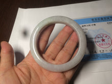 Load image into Gallery viewer, 58.2mm certified type A 100% Natural light green/white/purple jadeite jade bangle AE63-6538