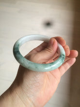 Load image into Gallery viewer, 58.8mm certified 100% Natural green/white with green floating flowers Jadeite Jade bangle AZ37-4365