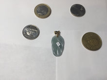 Load image into Gallery viewer, 100% natural type A icy watery light green blue gray Guatemala jadeite leaf pendant PD6
