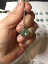 Load image into Gallery viewer, 12.5-13mm Type A 100% Natural icy watery green purple white yellow Jadeite Safety Guardian Button donuts pendant PF2