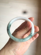 Load image into Gallery viewer, 58.8mm certified 100% Natural green/white with green floating flowers Jadeite Jade bangle AZ37-4365