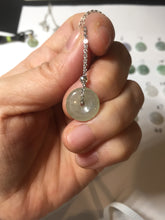 Load image into Gallery viewer, 12.5-13mm Type A 100% Natural icy watery green purple white yellow Jadeite Safety Guardian Button donuts pendant PF2