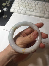 Load image into Gallery viewer, 59.2mm Certified 100% Natural type A light green/purple carved and golden-painted chubby round cut Jadeite Jade bangle PA174-(8571)