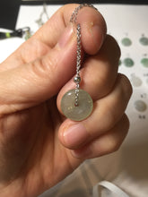 Load image into Gallery viewer, 12.5-13mm Type A 100% Natural icy watery green purple white yellow Jadeite Safety Guardian Button donuts pendant PF2