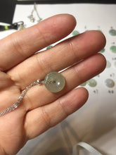Load image into Gallery viewer, 12.5-13mm Type A 100% Natural icy watery green purple white yellow Jadeite Safety Guardian Button donuts pendant PF2