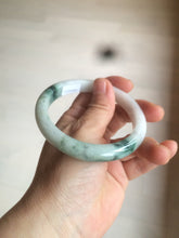 Load image into Gallery viewer, 58.8mm certified 100% Natural green/white with green floating flowers Jadeite Jade bangle AZ37-4365