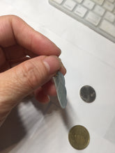 Load image into Gallery viewer, 100% natural type A icy watery light green blue gray Guatemala jadeite leaf pendant PD6